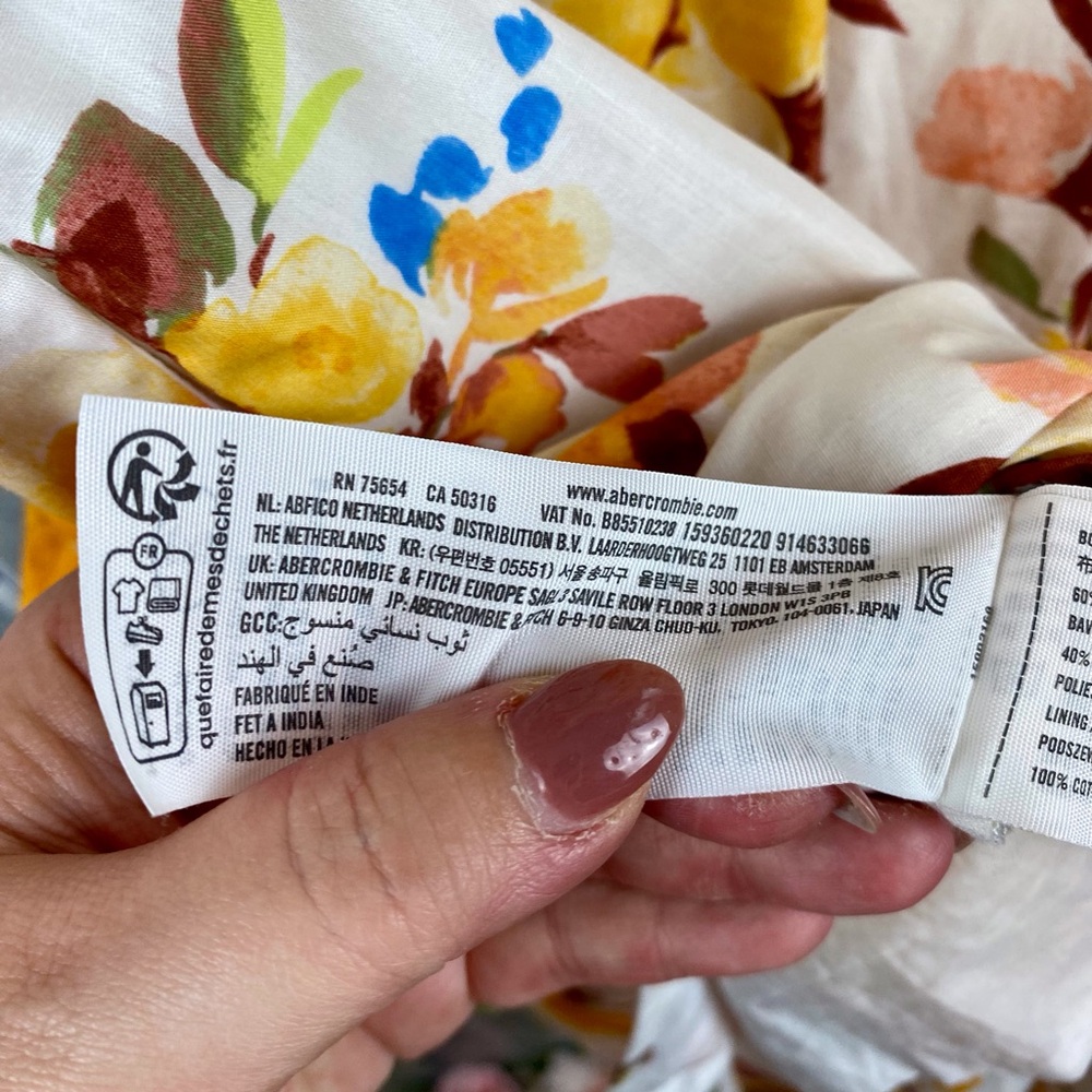 Abercrombie & Fitch Flutter Sleeve Tiered Midi Dress in Yellow Floral Size Large - Picture 10 of 15